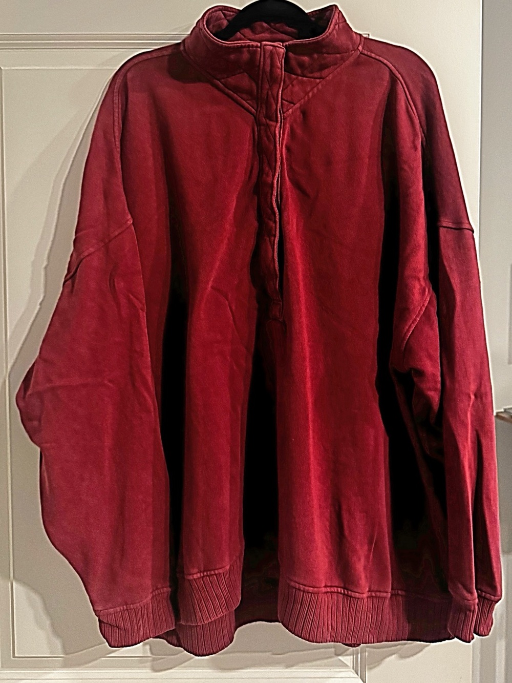 Aerie Burgundy Snap Collar Sweatshirt